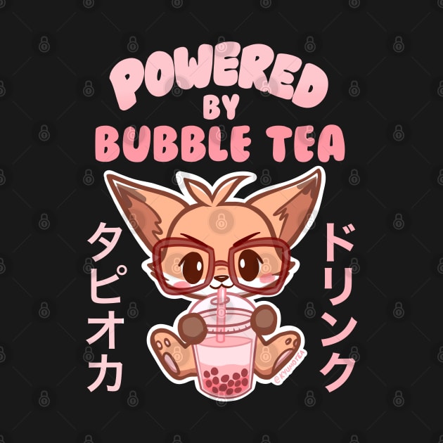 Cute Fox Powered by BUBBLE TEA pink by Kyumotea