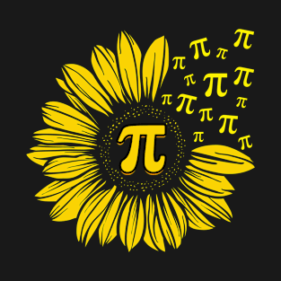 Happy Pi Day Mathematics Math Teacher Sunflower T-Shirt