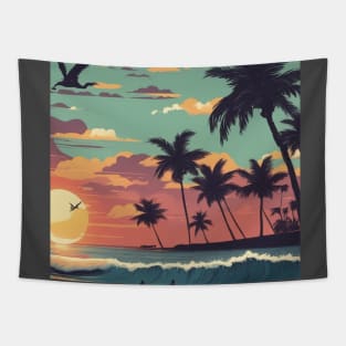 Tropical Paradise: Sunset Bliss Tapestry