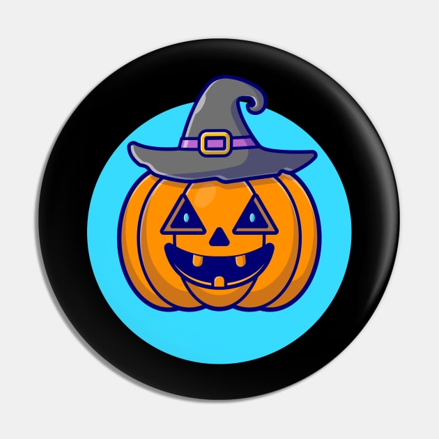 Cute Witch Pumpkin Halloween Cartoon Vector Icon Illustration Pin by Catalyst Labs