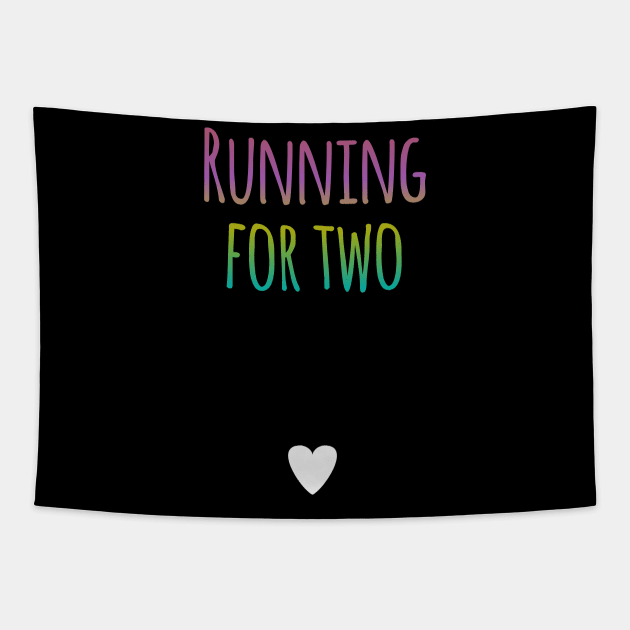 Running For Two - Pregnant Runner Tapestry by PodDesignShop