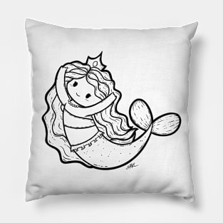 Cute Mermadi Illustration Pillow