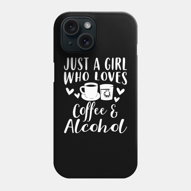 Coffee And Alcohol Apparel - Funny Coffee Lover Design Phone Case by ZimBom Designer