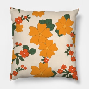 Orange Flowers, Floral Pattern, Pattern Of Flowers Pillow