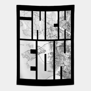 Incheon, South Korea City Map Typography - Light Tapestry