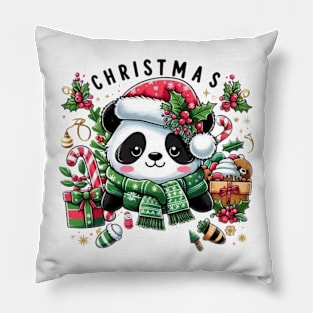 Panda merry christmas Pillow