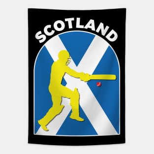 Scotland Cricket Batsman Scotland Flag Tapestry