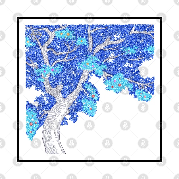 Blue Tree Circle Design by pbdotman