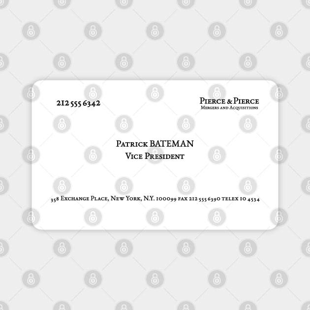 American Psycho Patrick Bateman's Business Card Magnet by EightUnder