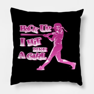 Play Like A Girl Softball Baseball Player Pillow