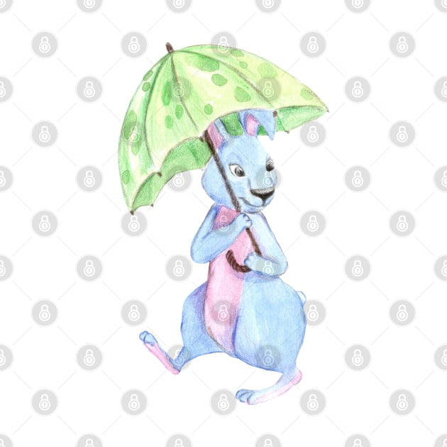 Rabbit With Umbrella by Animal Specials