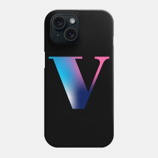 Capital Letter V Monogram Gradient Pink Blue White Phone Case