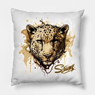 Graffiti Paint Leopard Creative Pillow