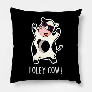 Holey Cow Cute Animal Pun Pillow