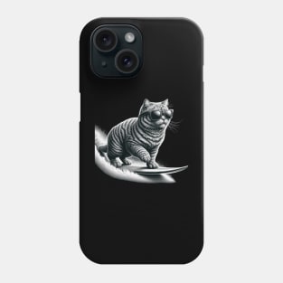 Funny Cat Surfing Gifts Funny Cat Surfer Phone Case