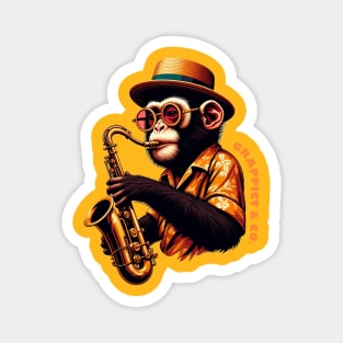 Monkey playing saxophone Magnet