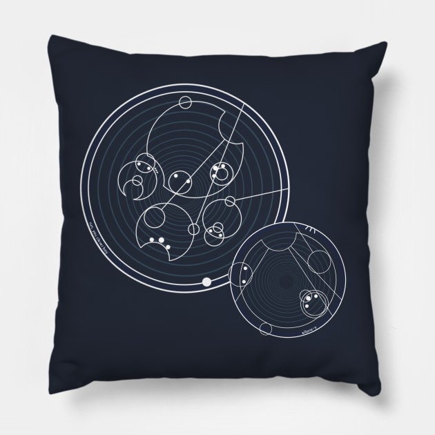 Doctor Who Gallifreyan - Run you clever boy, allons-y! Pillow by Go Brit