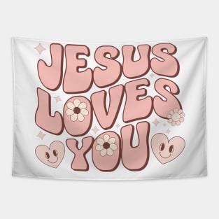 Jesus Loves You - Retro Christian Tapestry