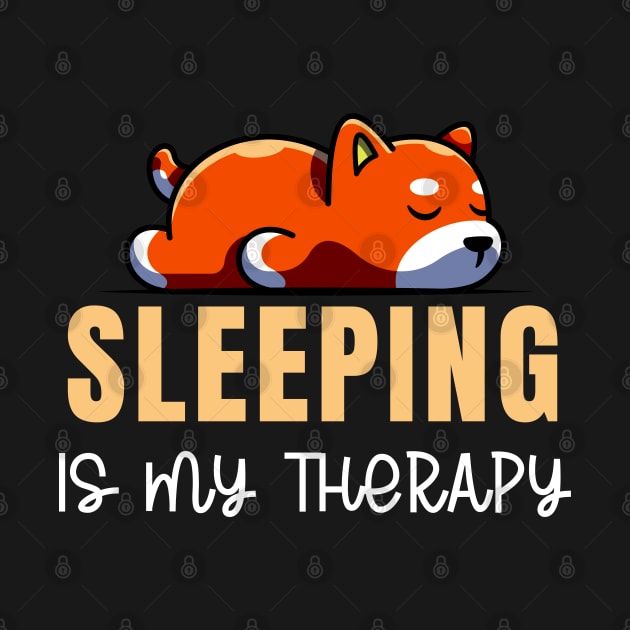 Sleeping is my therapy funny dog cute puppy by RedCrunch