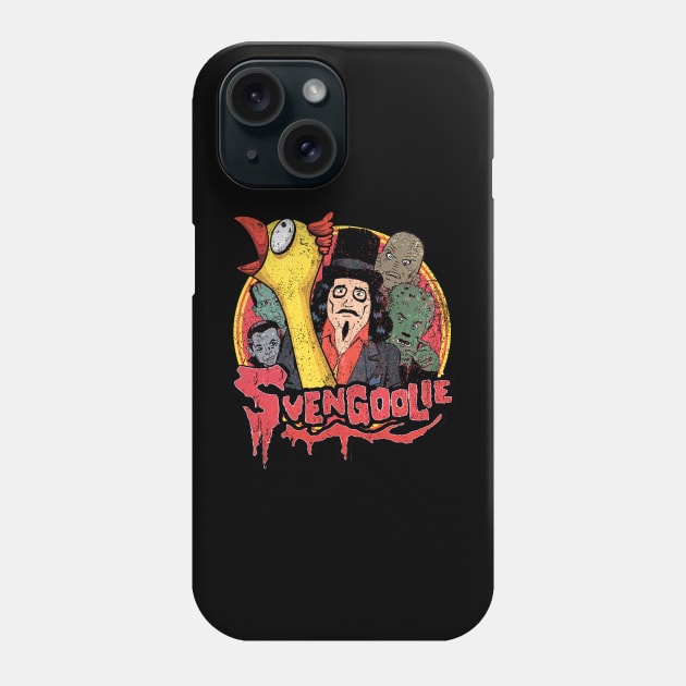 Vintage Svengoolie Squad and Rubber Chicken Phone Case by Woodsnuts