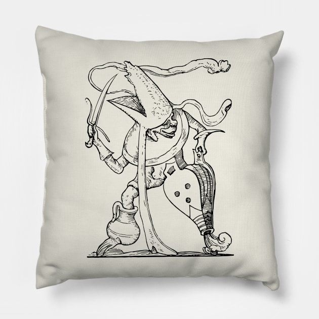 Grotesque #1 The Drolatic Dreams of Pantagruel (1565) Pillow by n23tees