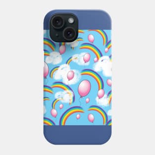 rainbow, balls and clouds Phone Case