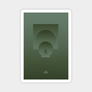 Gradient Geometry: Abstract Monochromatic Minimalist in Mossy Green Magnet