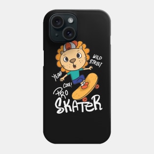 cute hand drawn skater lion Phone Case