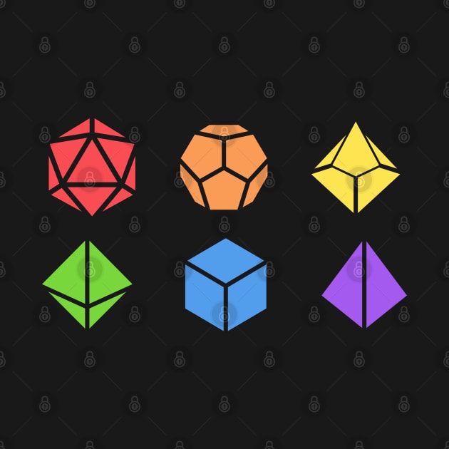 Colorful Polyhedral Dice Set Tabletop RPG by pixeptional