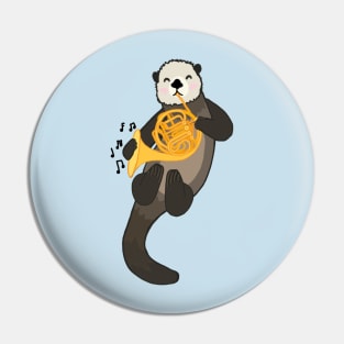 French Horn Sea Otter Pin