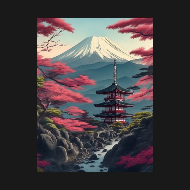 Serene Mount Fuji Sunset - Peaceful River Scenery by star trek fanart and more