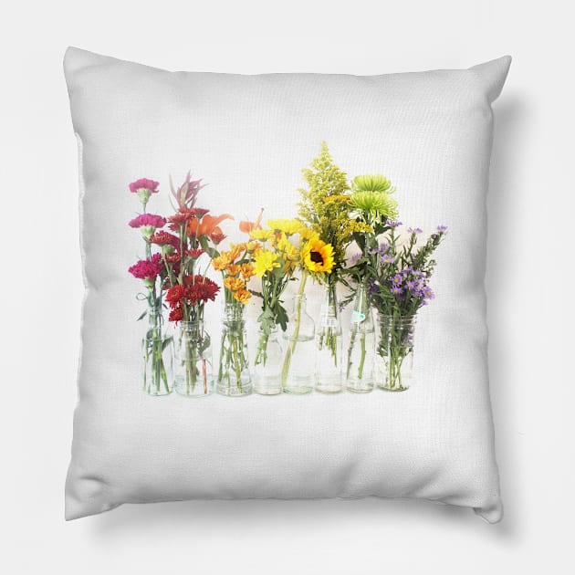 Rainbow of Flowers Pillow by IrishViking2