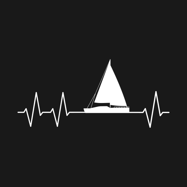 Sailing Ship Heartbeat Sailboat Pulse Captain by Foxxy Merch