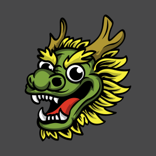 Green Dragon Head Chinese T-Shirt