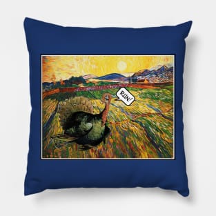 Run With the Turkeys at Thanksgiving Pillow