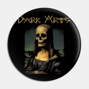 Dark Arts Mona Lisa Skeleton Artwork - Mysterious Renaissance Fusion Pin