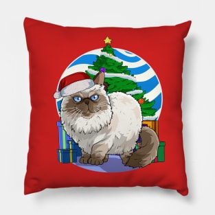 Himalayan Persian Cat Santa Christmas Gift Pillow