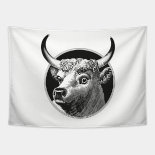 Cow head drawing Tapestry