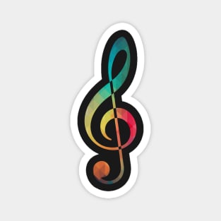 Rainbow pattern note Sol silhouette Magnet