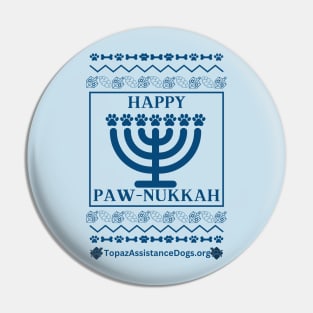 Happy Paw-Nukkah - Hanukkah Sweater (Dark Print) Pin