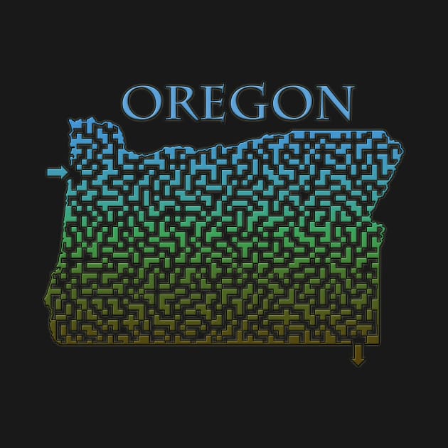 State of Oregon Colorful Maze by gorff