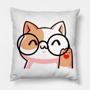 cat with glasses Pillow