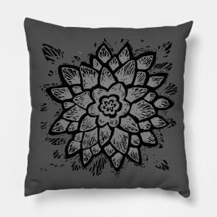 Grey Doily Flower Pillow