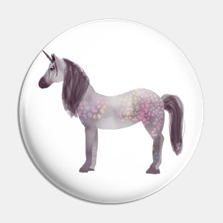 Gray Dapple Unicorn Pin