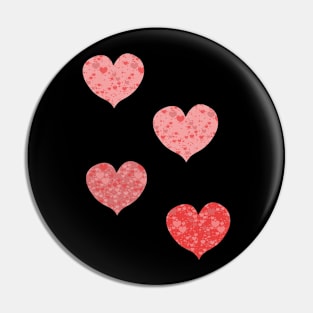 Red Lovely Hearts Pin