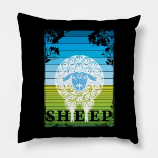 Retro sheep too Pillow