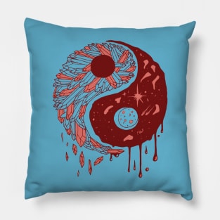 Pastel Tones Yin Yang Crystals and The Night Sky Pillow