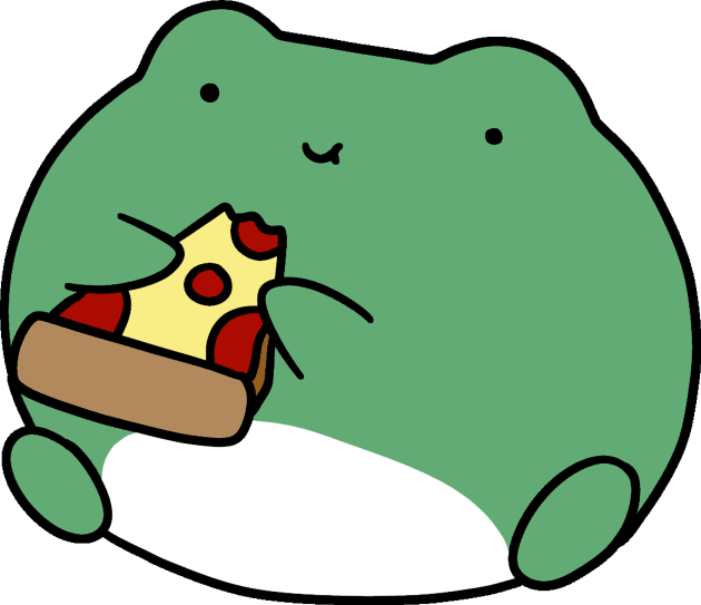 Frog Eating Pizza Kids T-Shirt by saradaboru