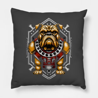 Bulldog Football Warrior Art Print Pillow