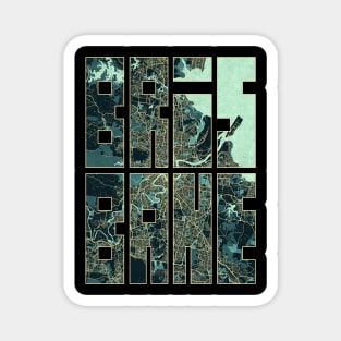 Brisbane, Queensland, Australia City Map Typography - Summer Magnet